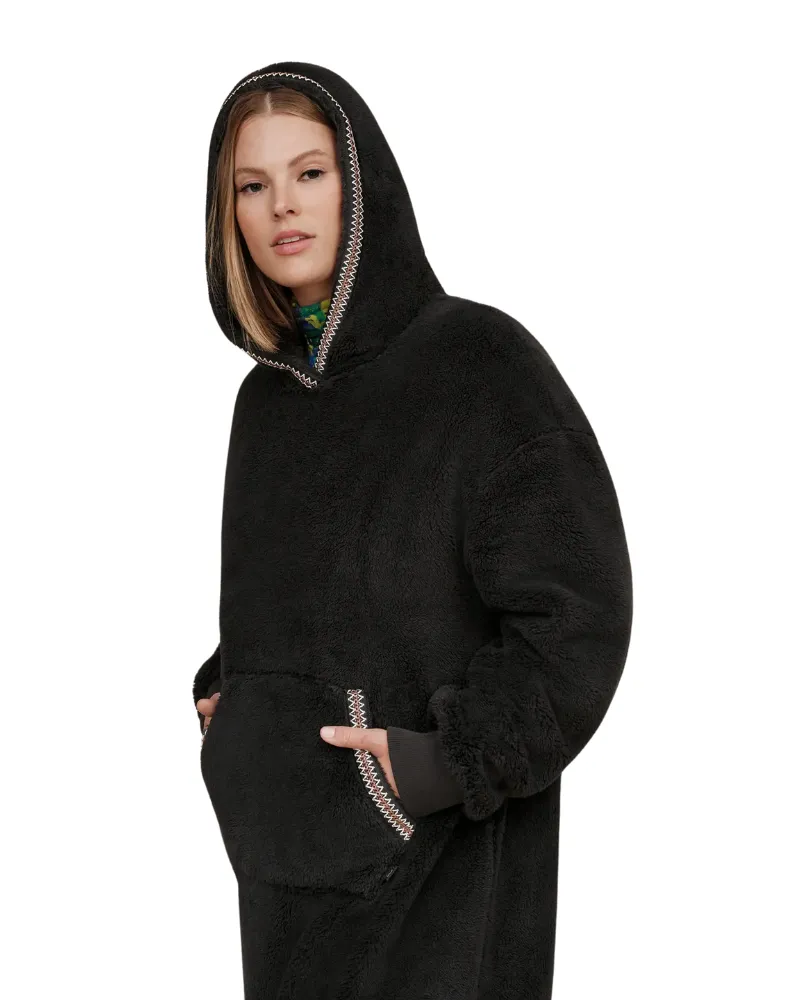 1158532 Black UGGfluff Oversized Hoodie Lounger