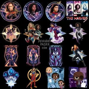 20 Super Hero Girls Movie Designs Bundle PNG