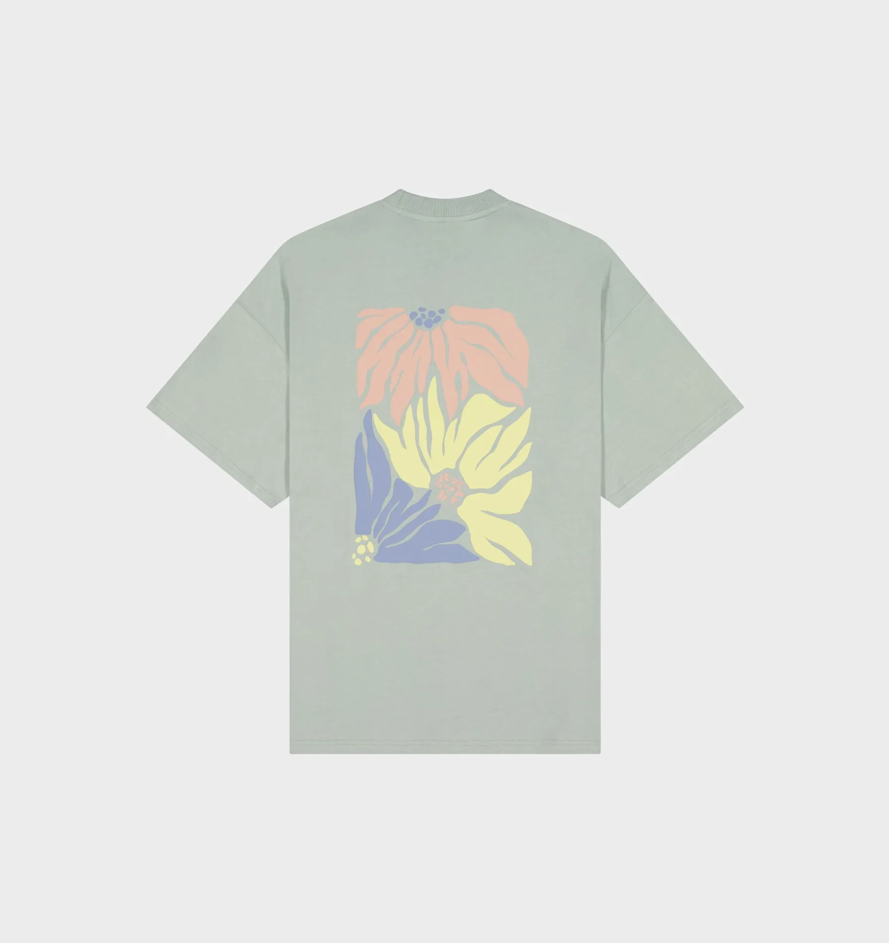 Abstract Bloom Box Tee - Sea Foam