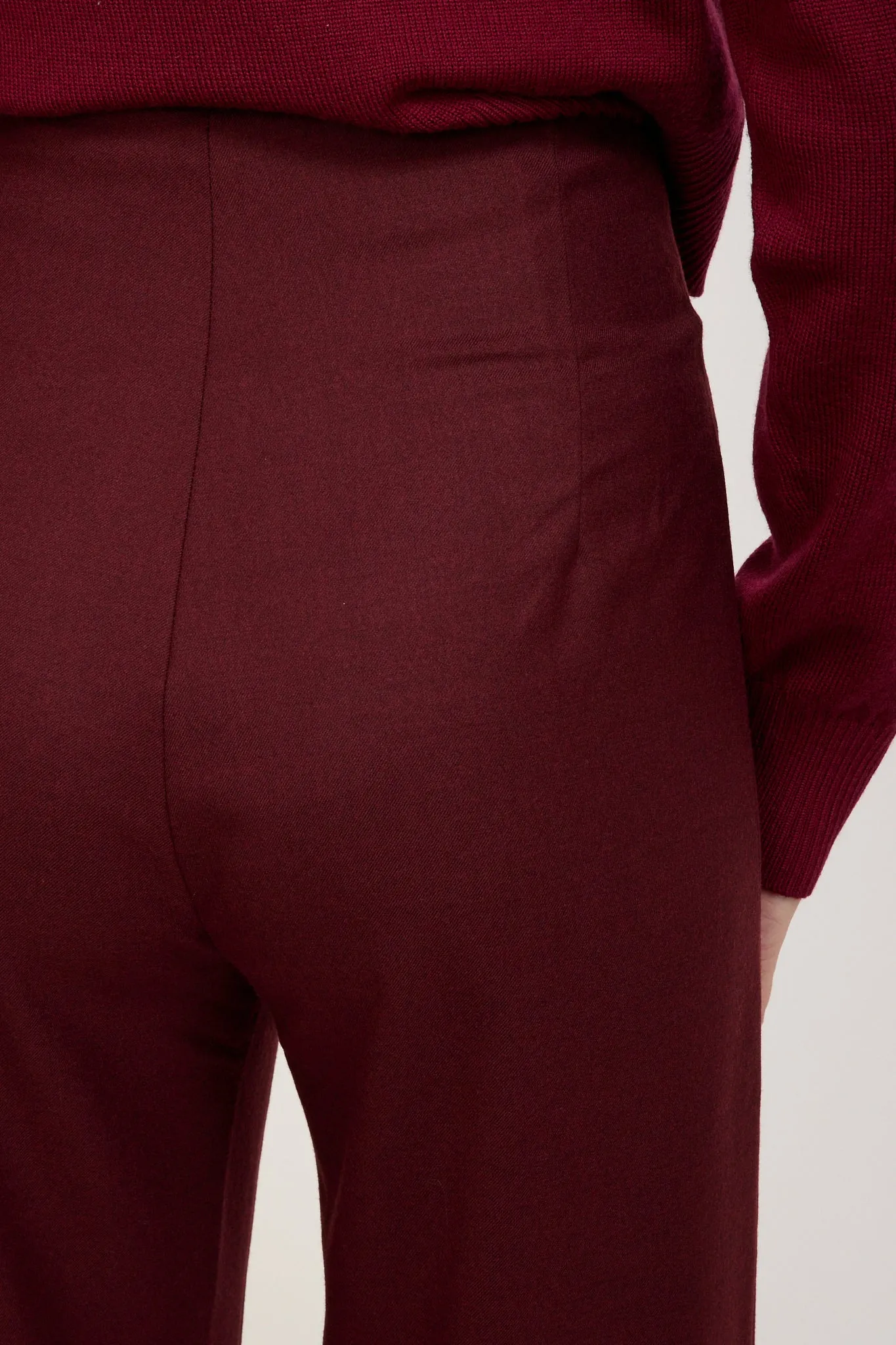 Ally High Waisted Trouser Maroon