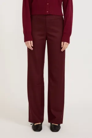 Ally High Waisted Trouser Maroon