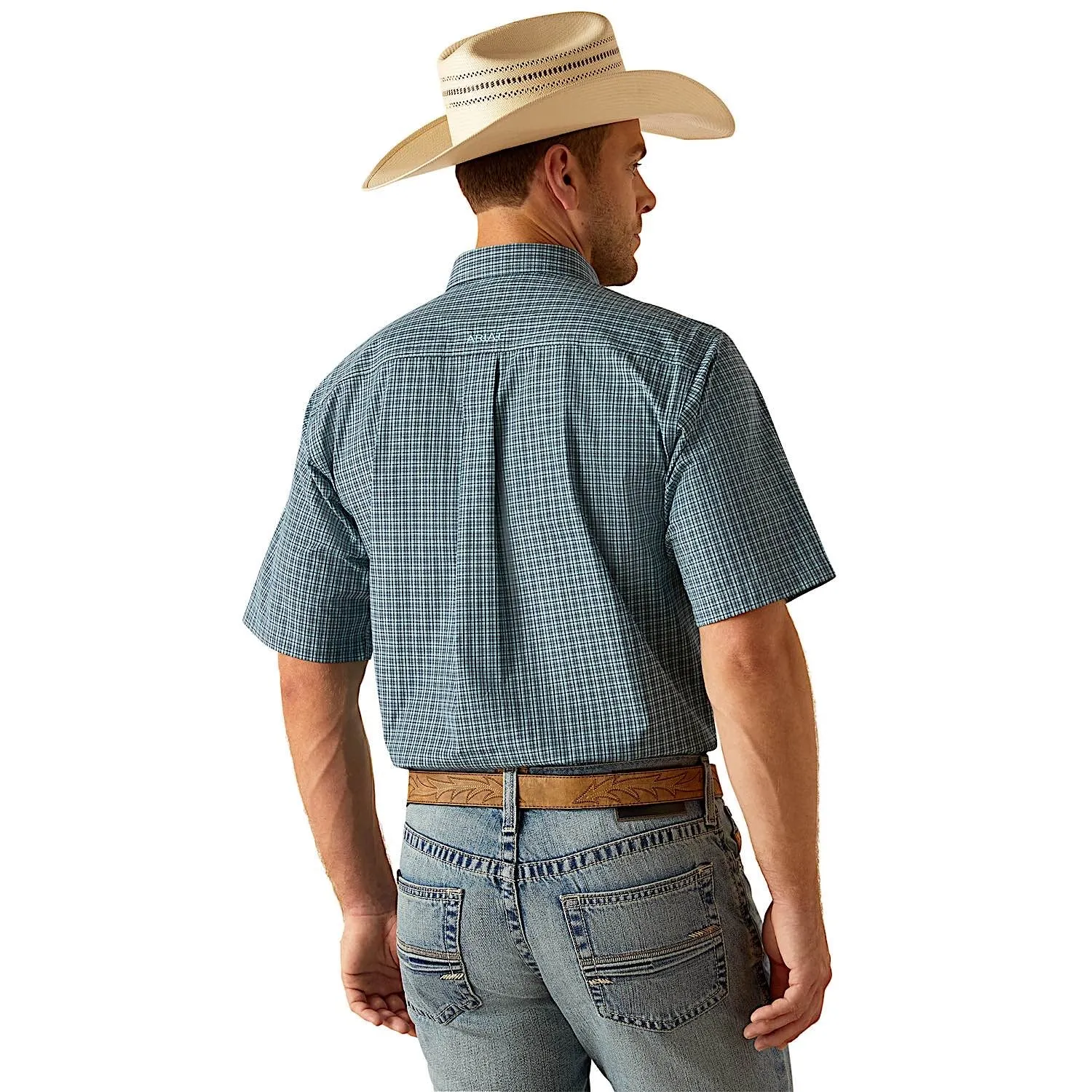 Ariat Men's Pro Series Kameron Classic Fit Short Sleeve Shirt - Aqua