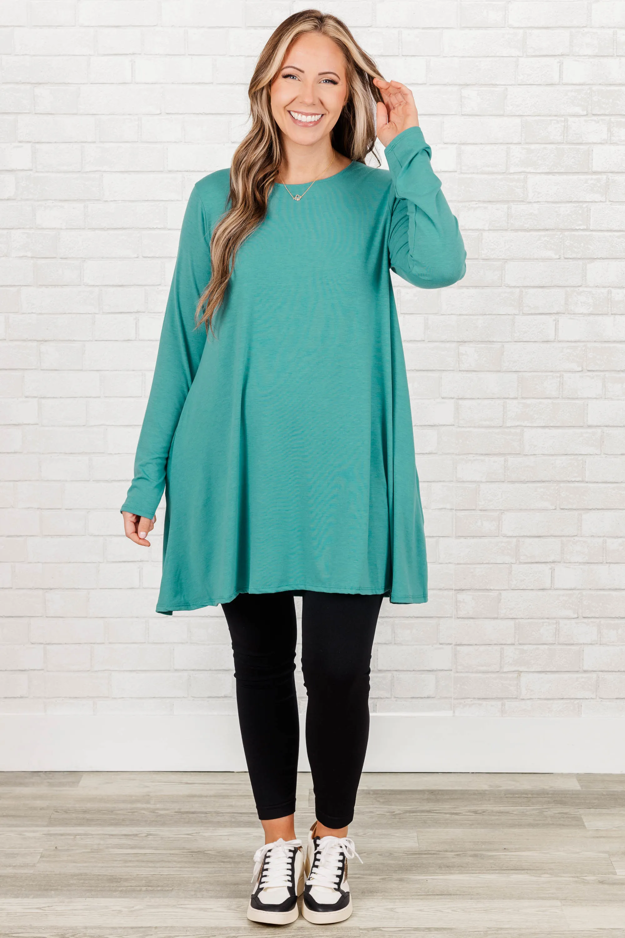 As Long As You're Here Tunic, Dusty Teal