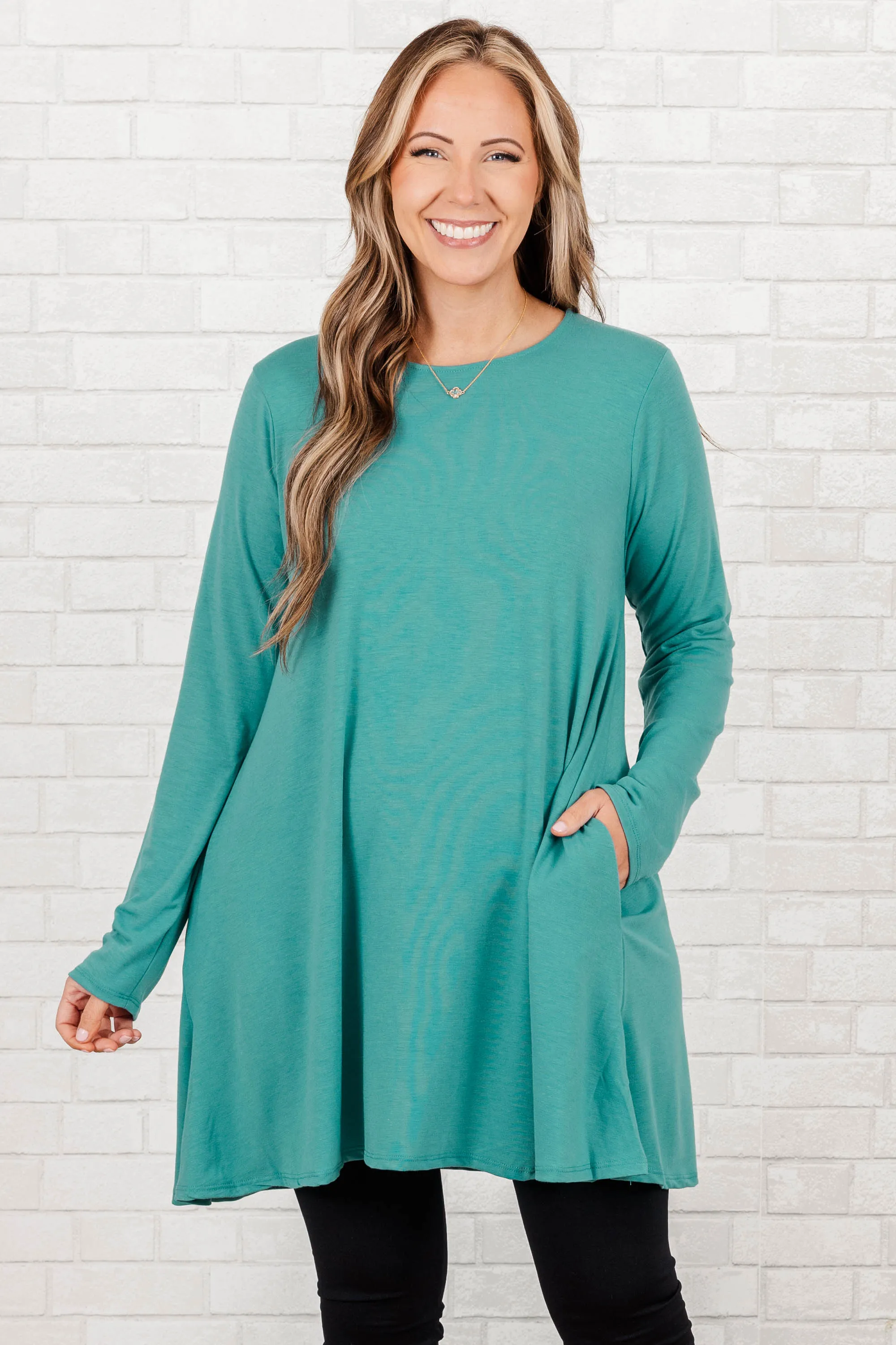 As Long As You're Here Tunic, Dusty Teal