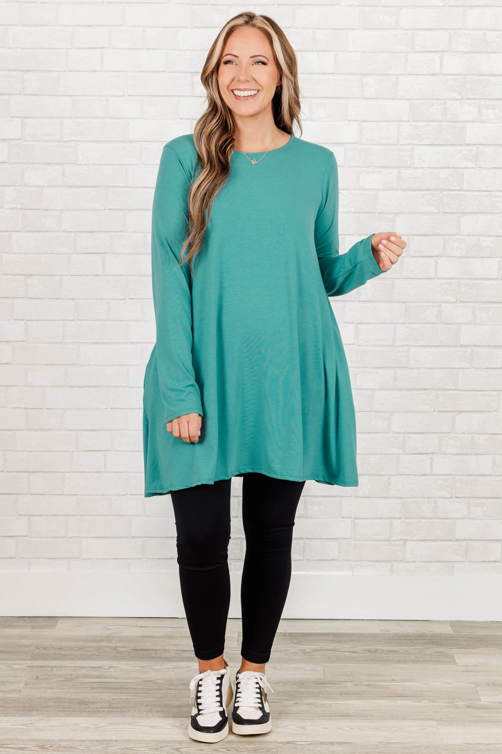 As Long As You're Here Tunic, Dusty Teal