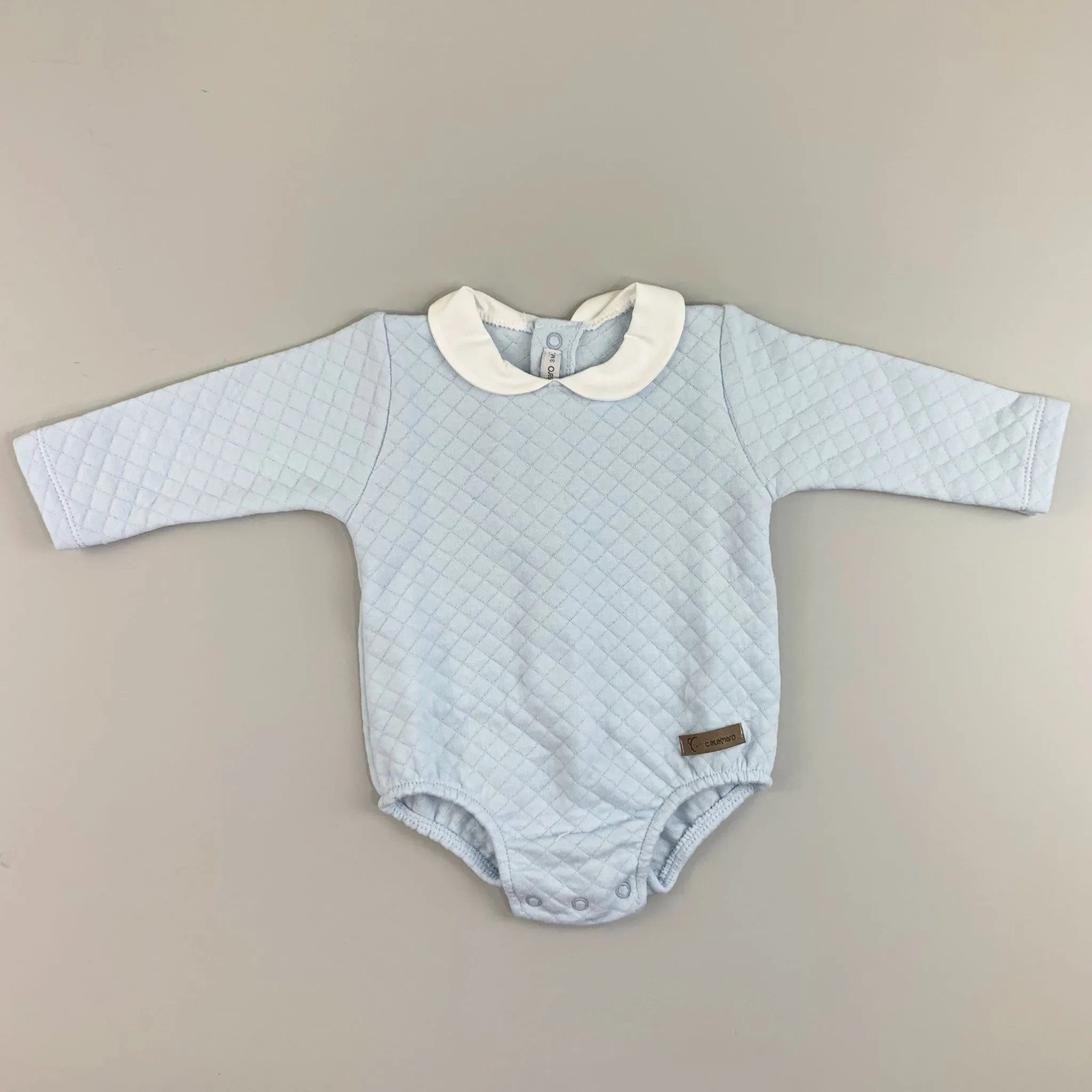 Baby Boys Quilted Romper - Blue - Calamaro 32446