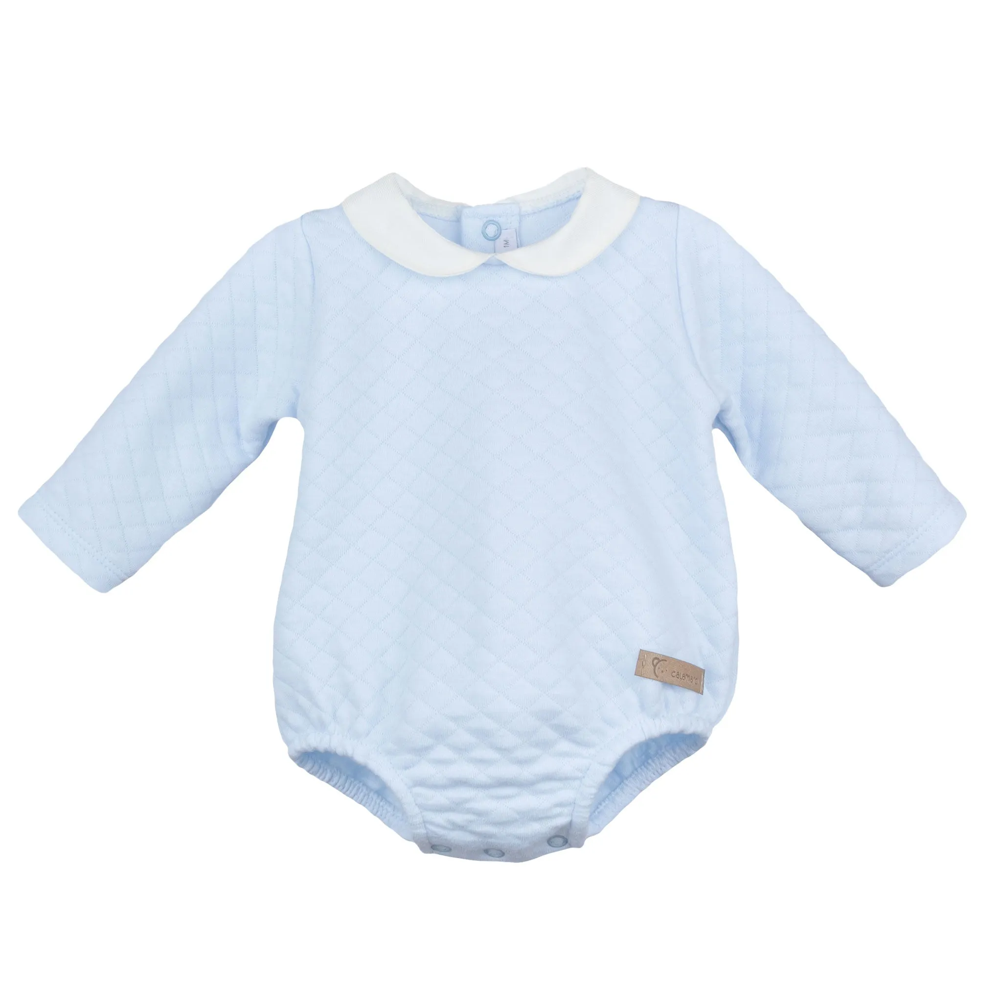 Baby Boys Quilted Romper - Blue - Calamaro 32446