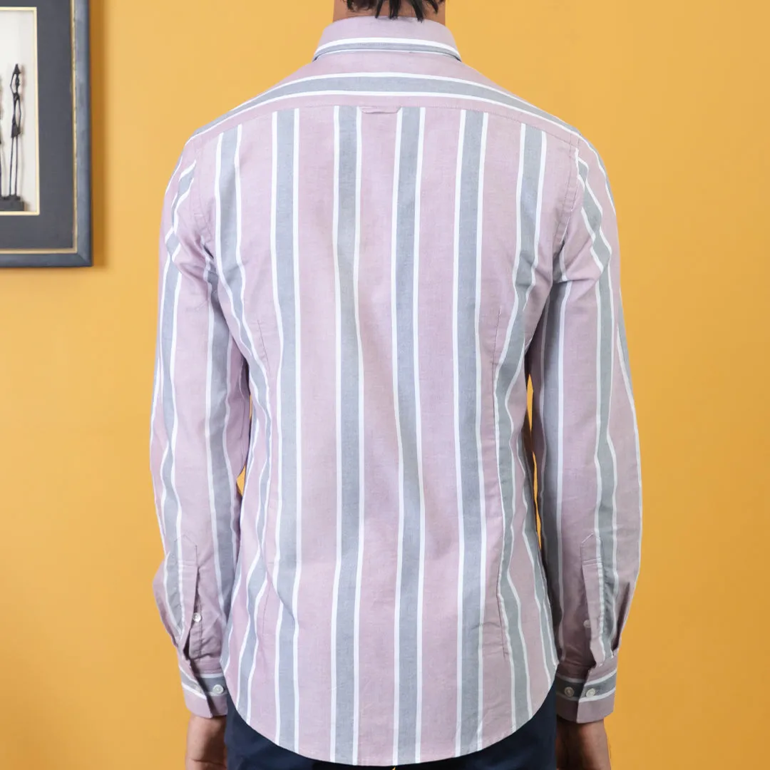 Battalion Stripes Oxford Cotton Shirt