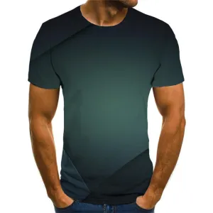 Black and green gradient irregular texture tshirt special texture Cool different art costume Casual men