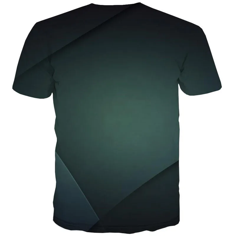 Black and green gradient irregular texture tshirt special texture Cool different art costume Casual men