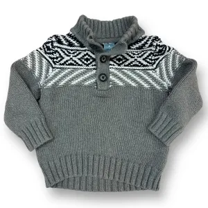 Boys Gap Size 2 Gray Knit Button Top Pullover Sweater