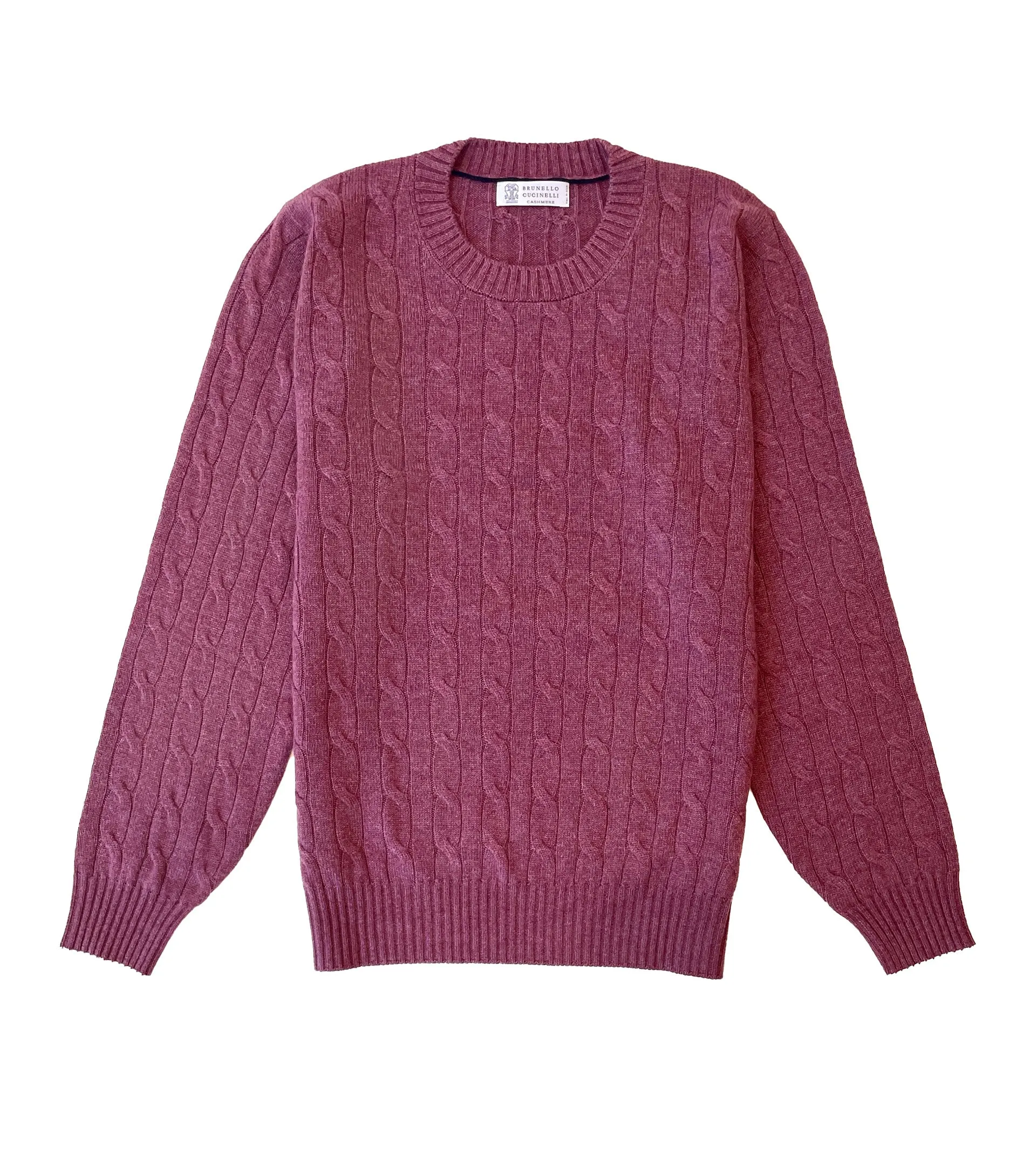 BRUNELLO CUCINELLI Cashmere Cable Knit Crewneck Sweater