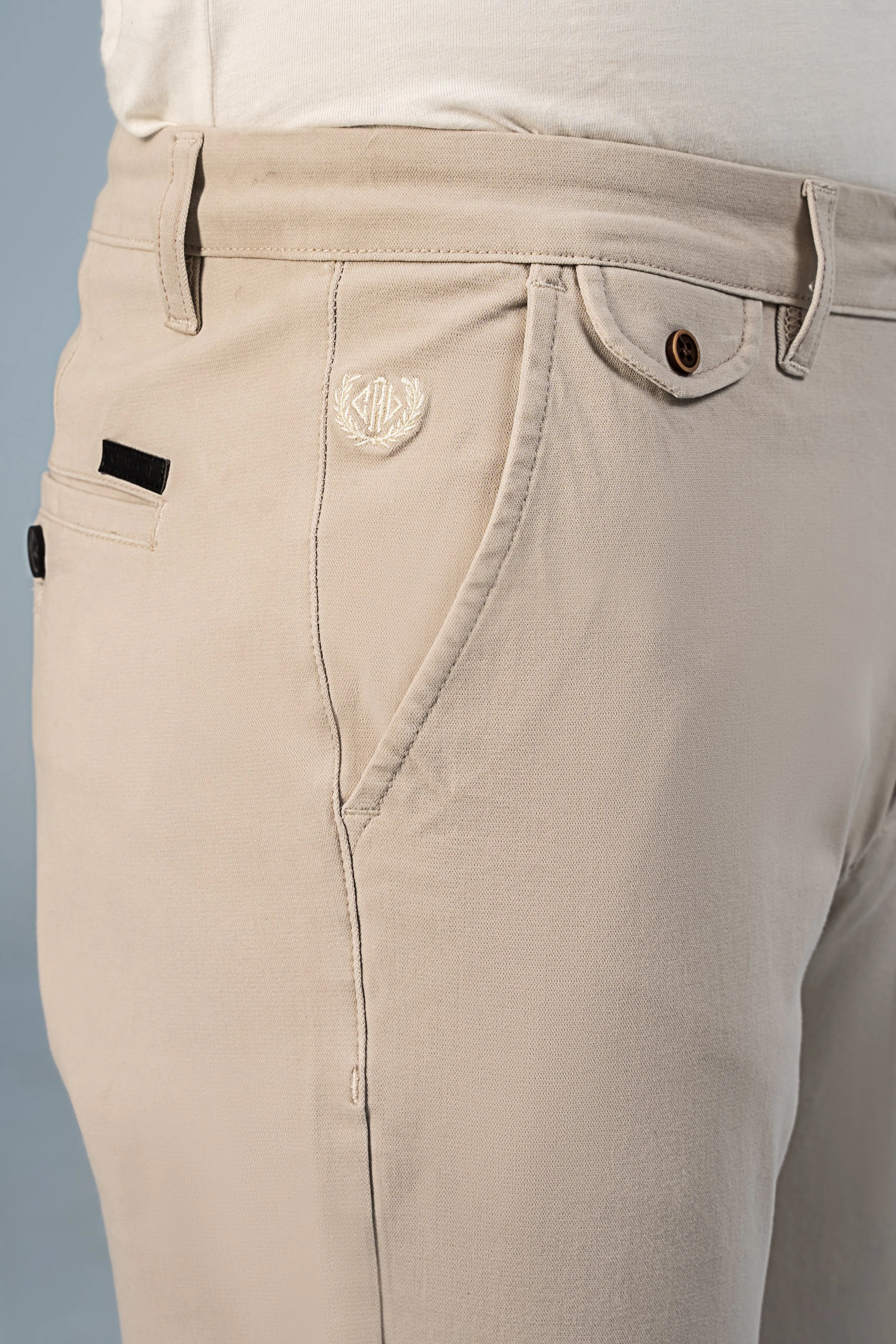 CASUAL PANT CROSS POCKET BI-STRETCH STONE