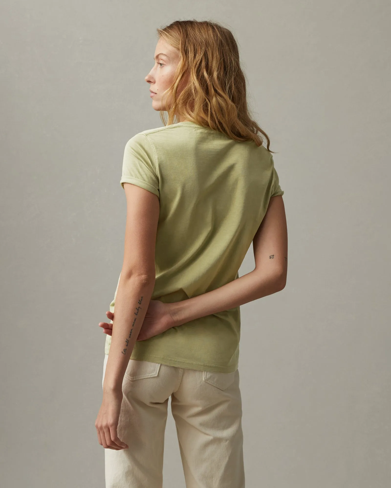 Classic Cotton V-Neck Tee - Beechnut