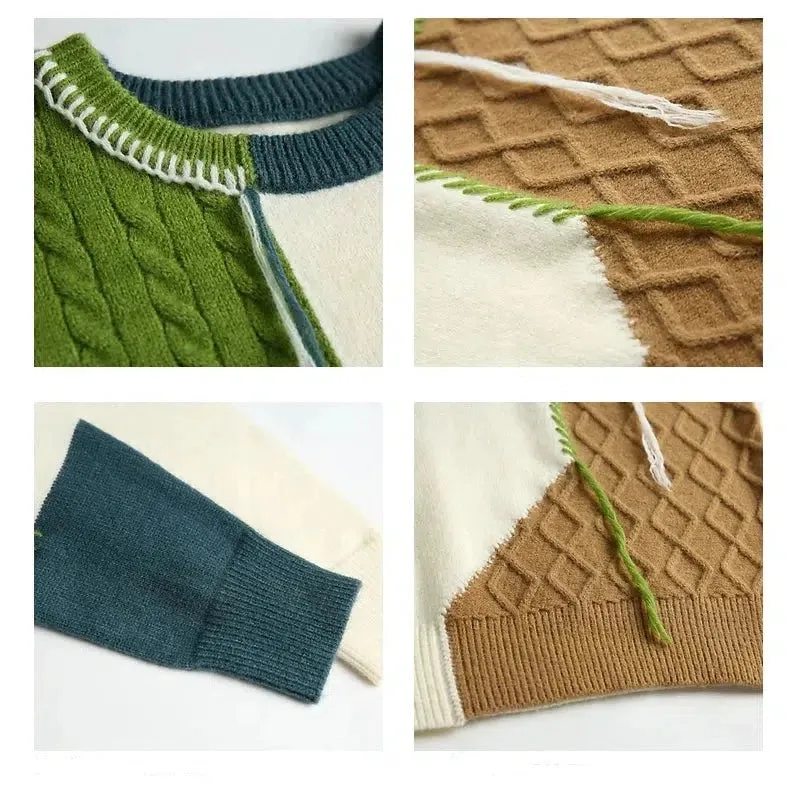 Color-blocked Stitching Sweaters