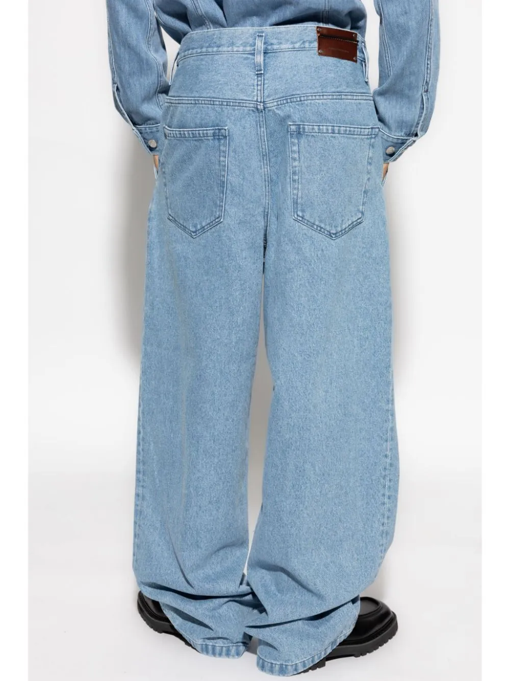 DRIES VAN NOTEN - Men High Waisted Denim Pleated Pants