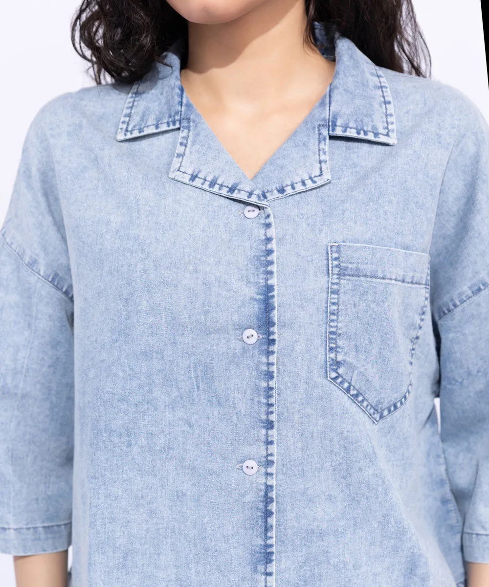 Dropped Light-Weight Denim Shirt