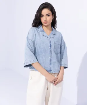 Dropped Light-Weight Denim Shirt