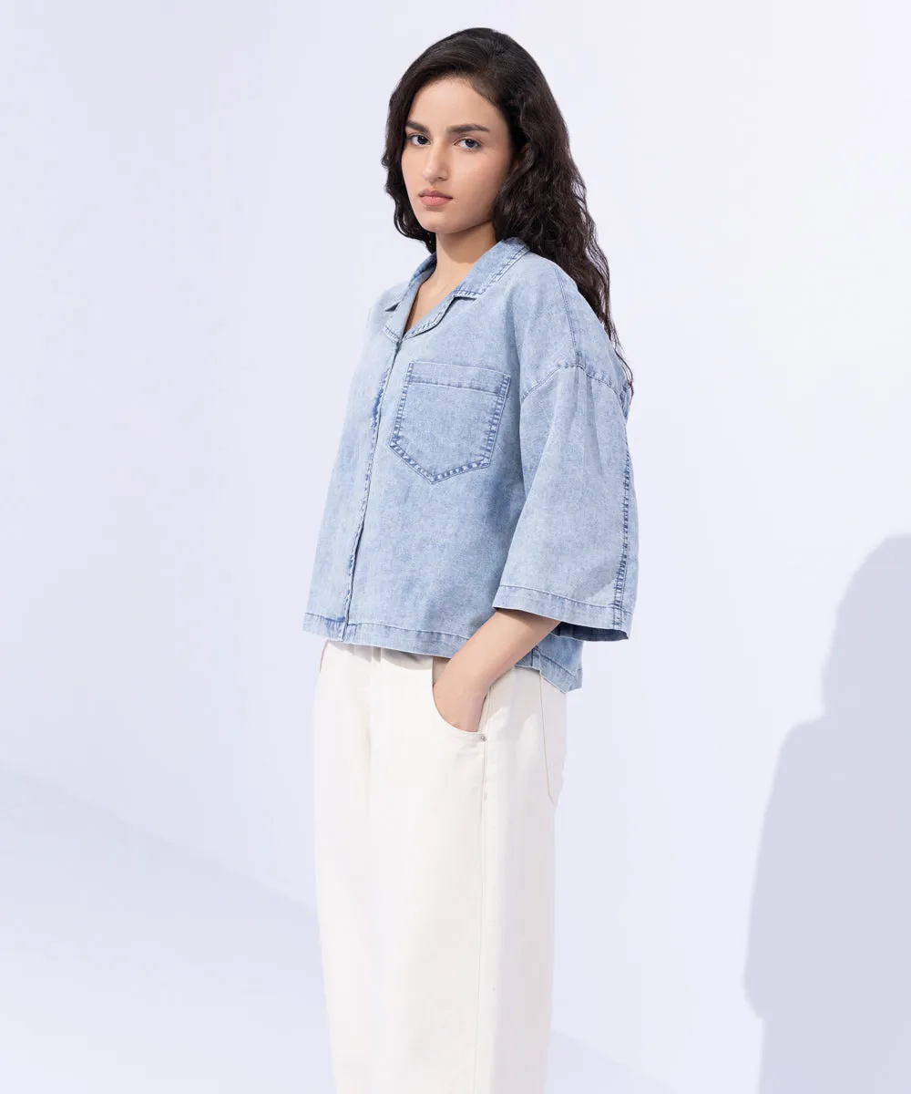 Dropped Light-Weight Denim Shirt