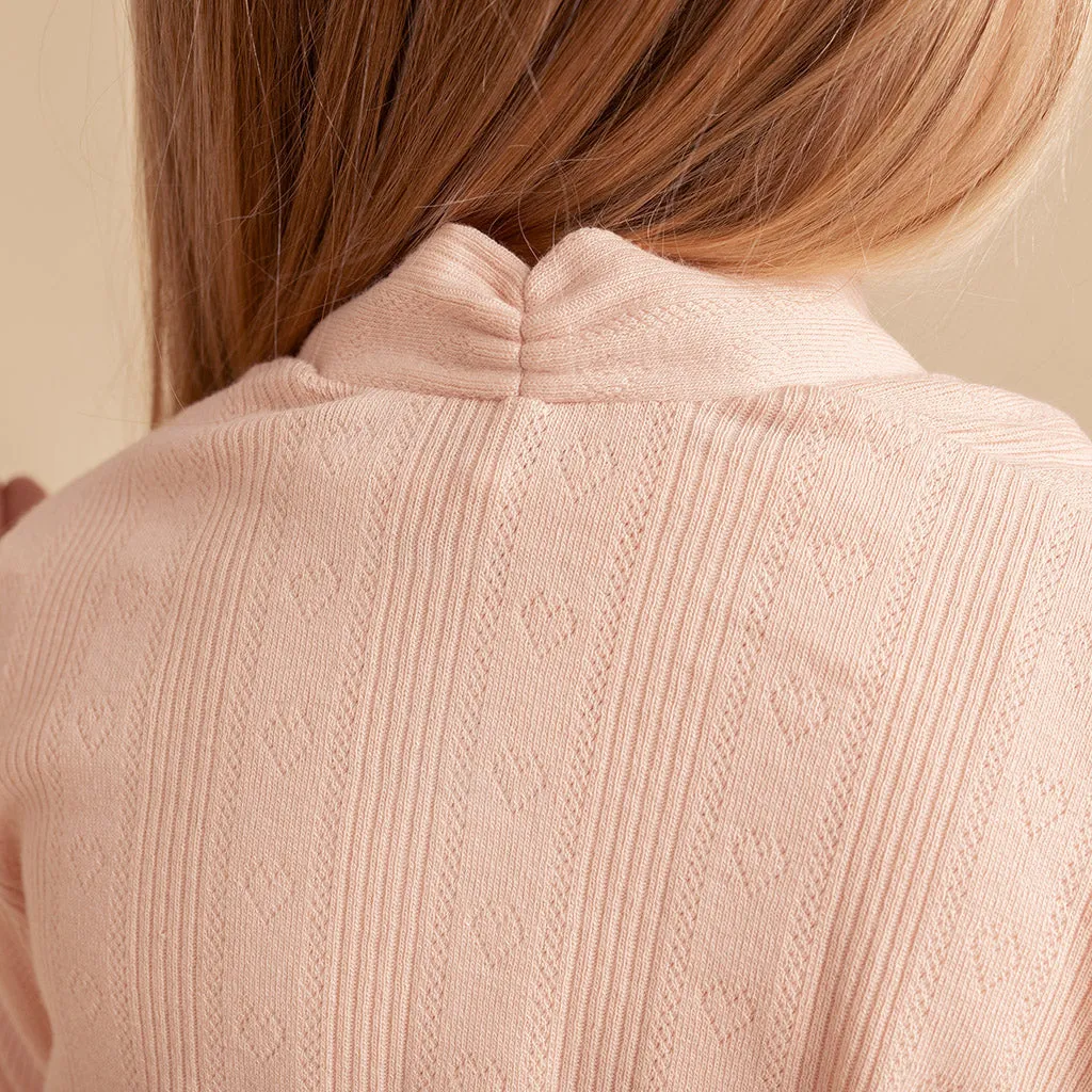 Dusty Blush Pointelle Fly Away Cardigan