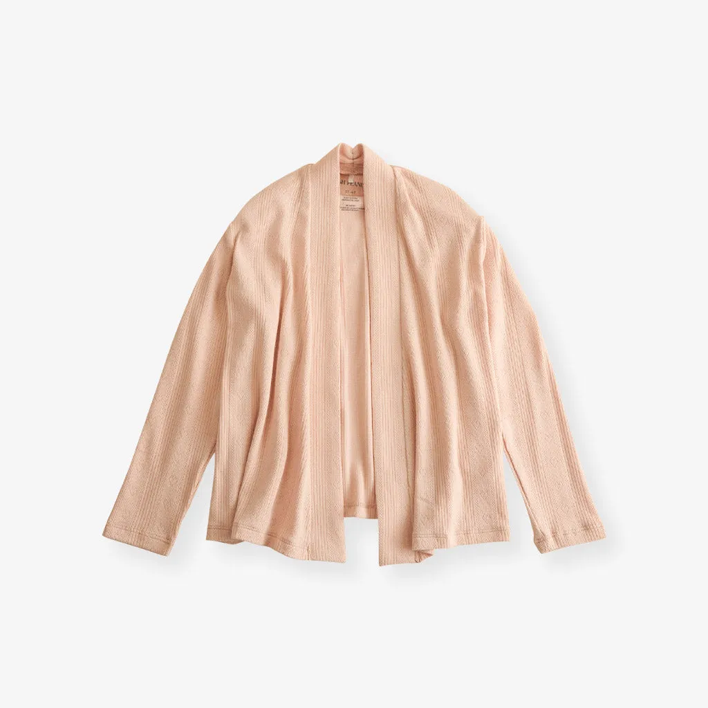 Dusty Blush Pointelle Fly Away Cardigan