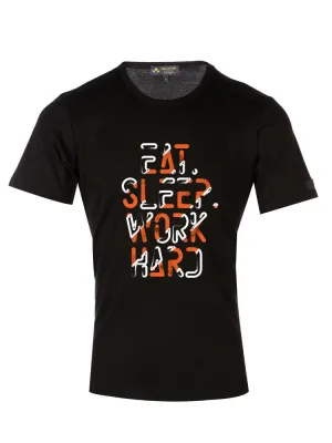 'Eat Sleep Work Hard' Quote T-Shirt Black T-Shirt