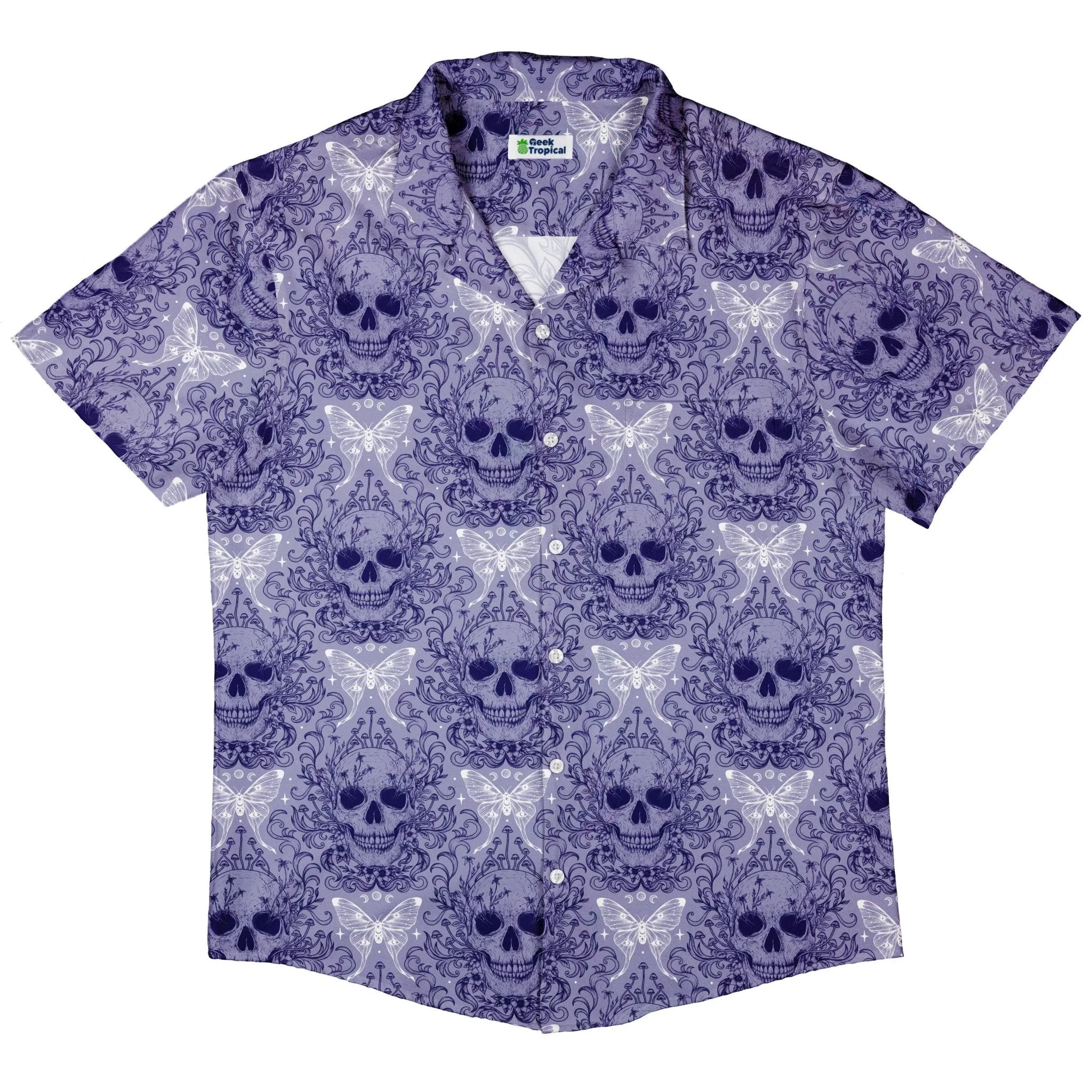 Episodic Skull Lavender Button Up Shirt