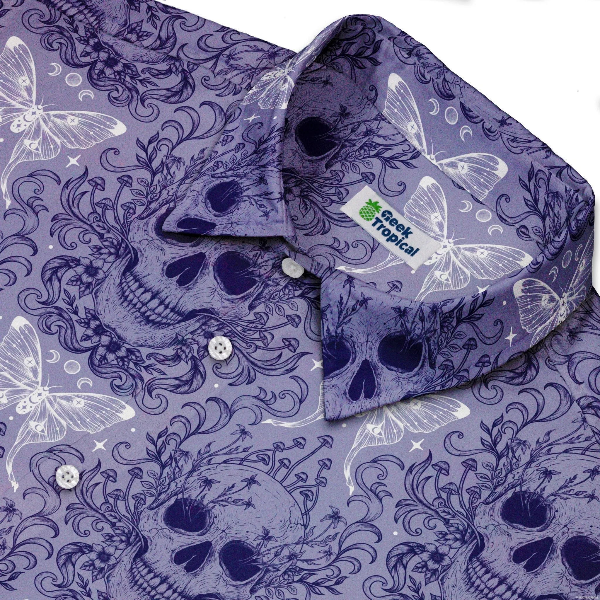 Episodic Skull Lavender Button Up Shirt