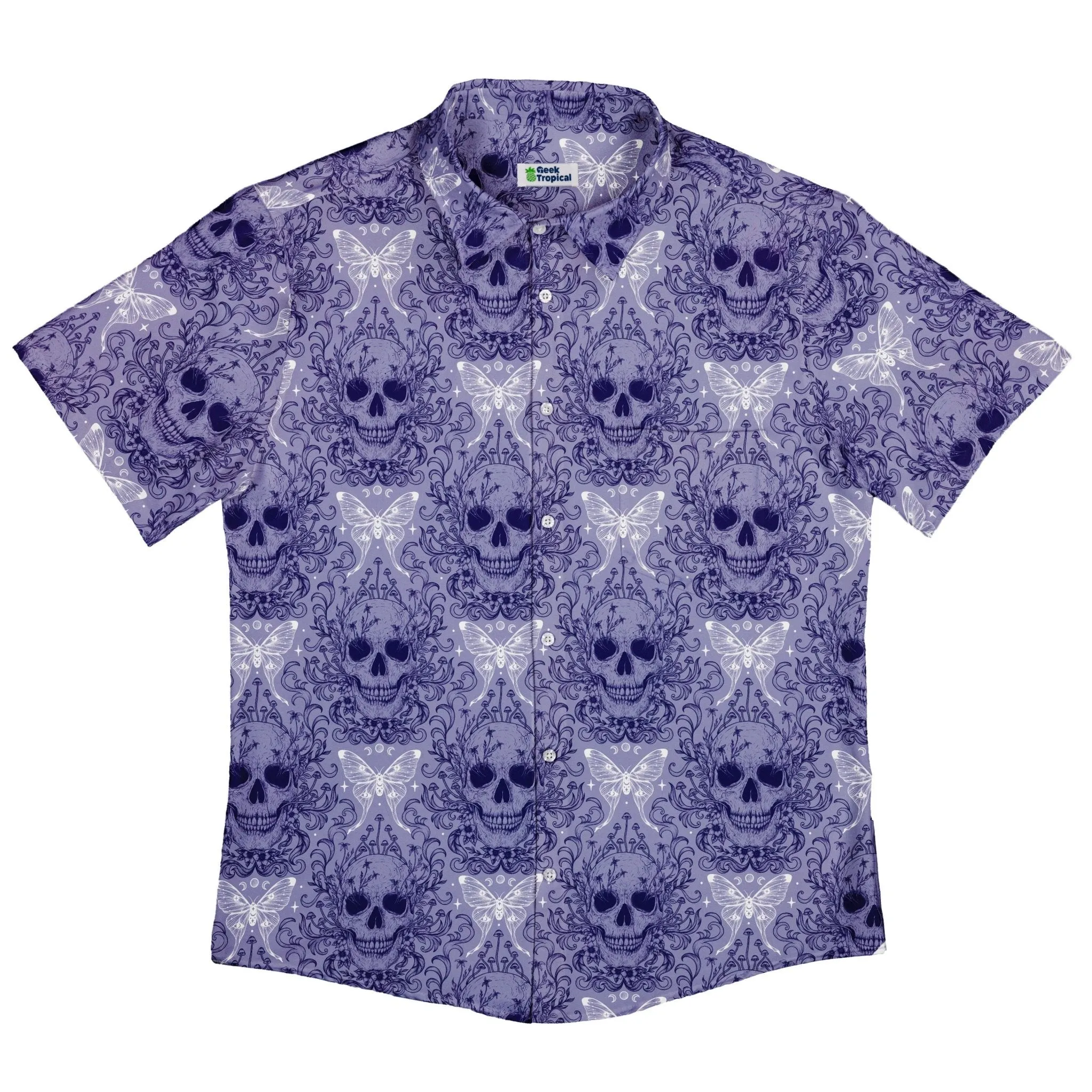 Episodic Skull Lavender Button Up Shirt