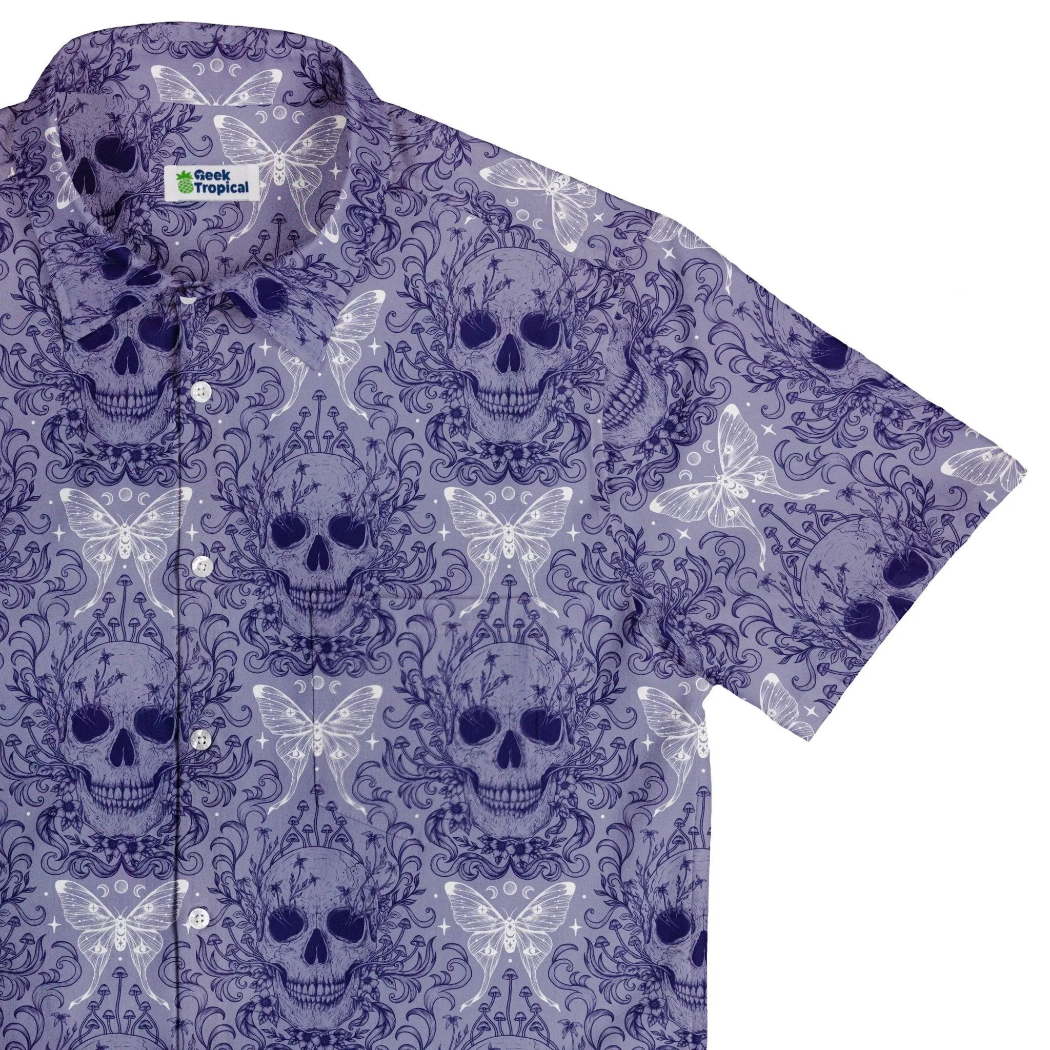 Episodic Skull Lavender Button Up Shirt