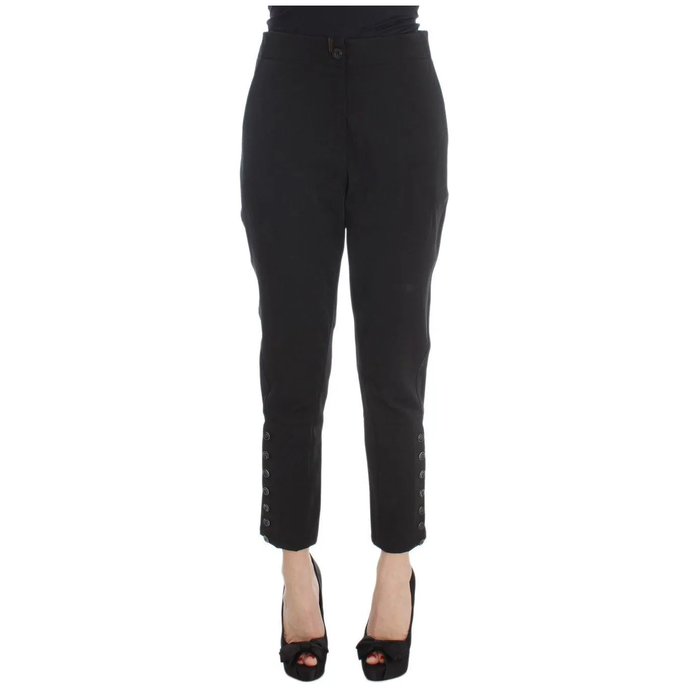 Ermanno Scervino Elegant Cropped Capri Pants in Black