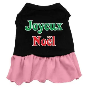 Joyeux Noel Screen Print Dress Black with Pink Sm (10)