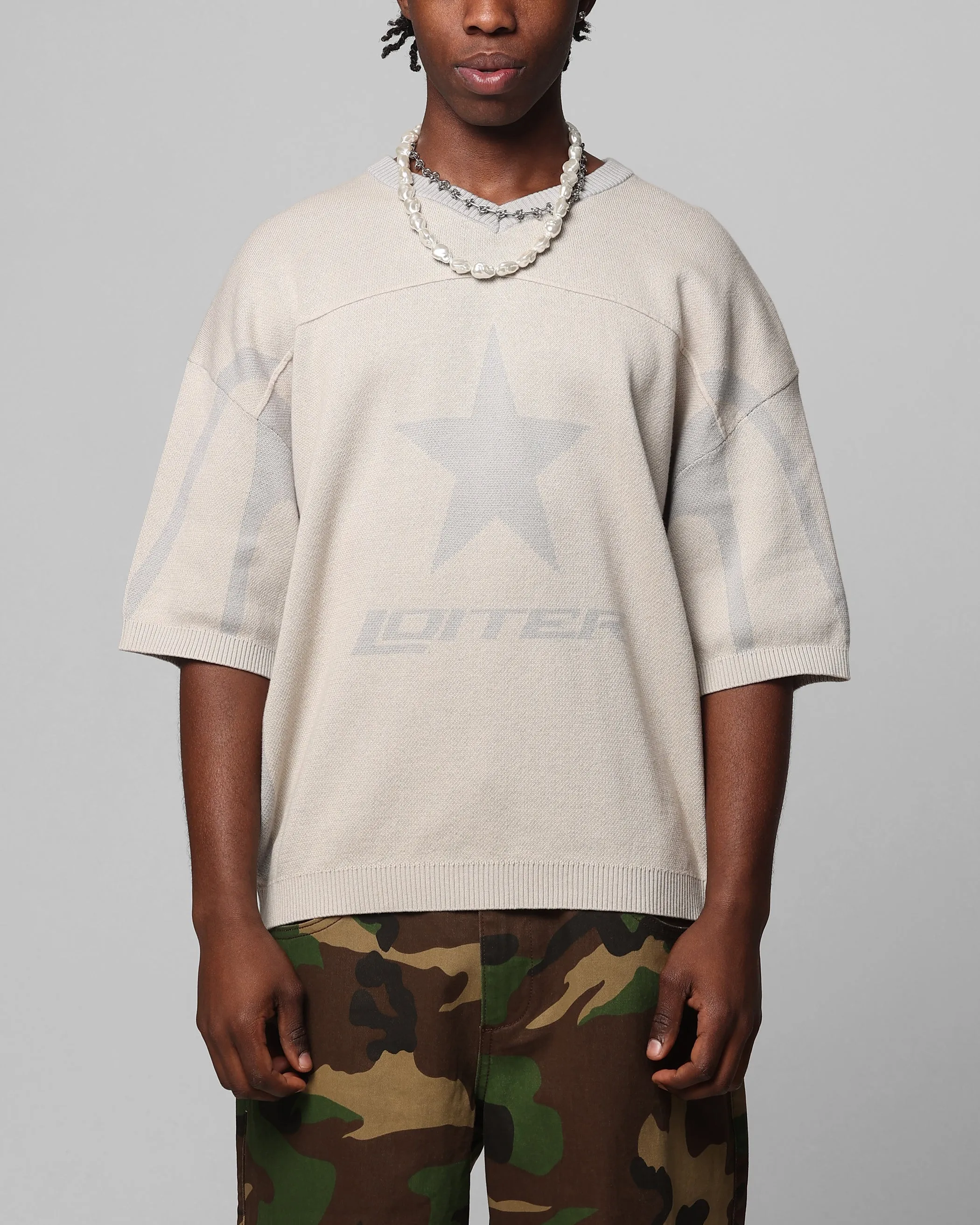 Loiter Knit Quarterback Jersey Grey