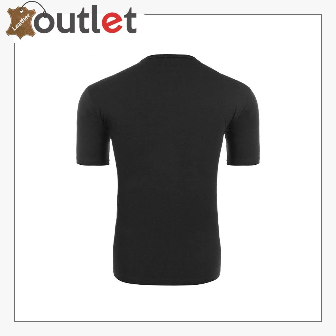 Men's Leather Like Short Sleeve T-shirt