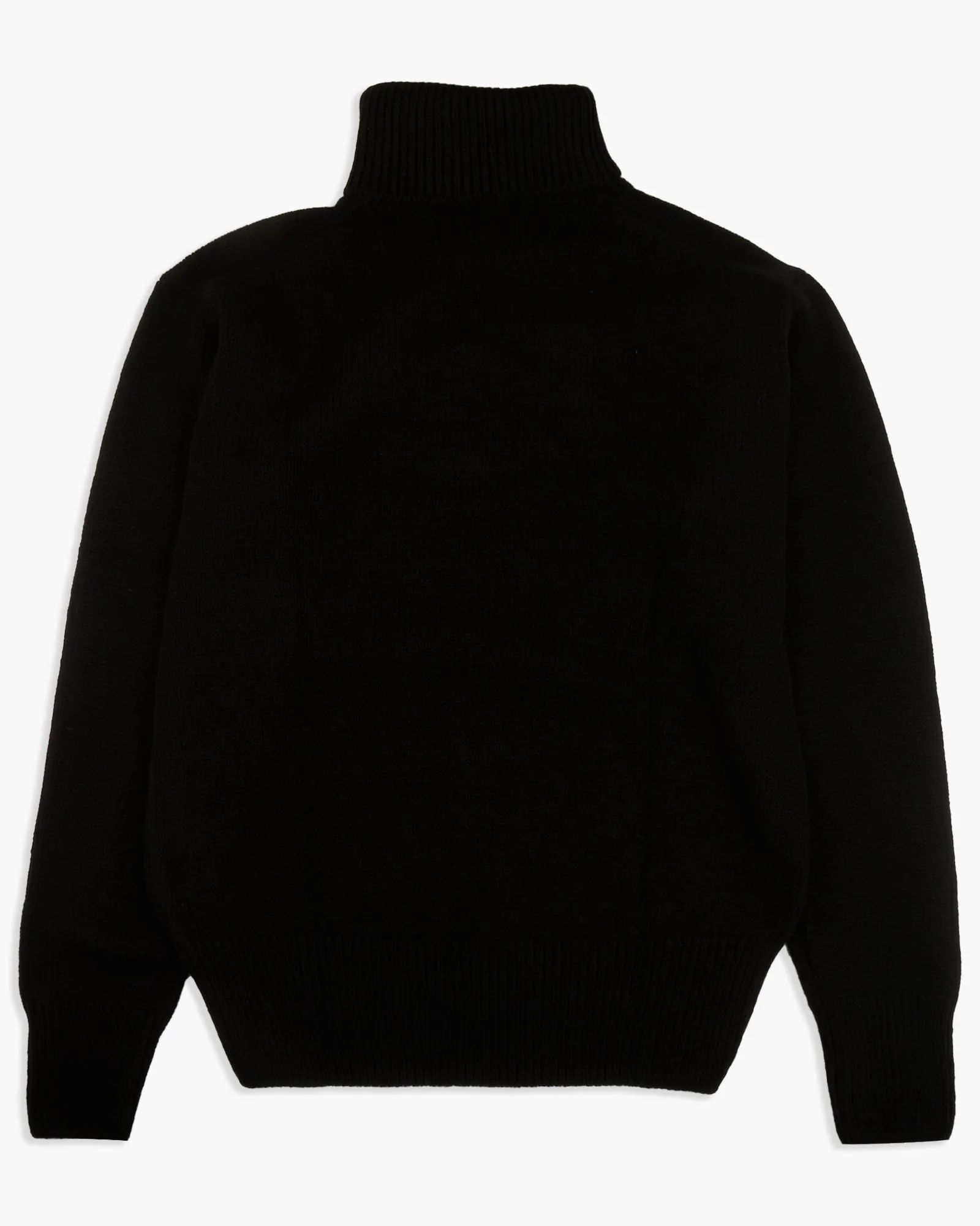 Merz B Schwanen Good Basics LOCT01 Merino Wool & Cashmere Relaxed Turtleneck Pullover - Deep Black