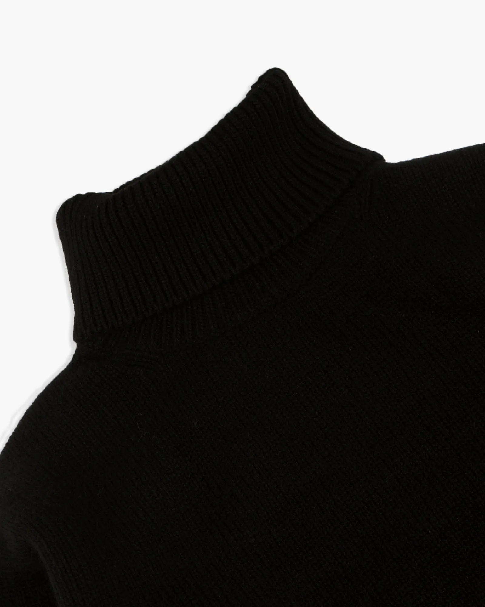 Merz B Schwanen Good Basics LOCT01 Merino Wool & Cashmere Relaxed Turtleneck Pullover - Deep Black