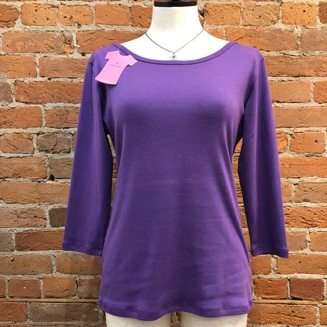 Necessitees t-shirt, reversible scoop 3/4-sleeve (4 colors)