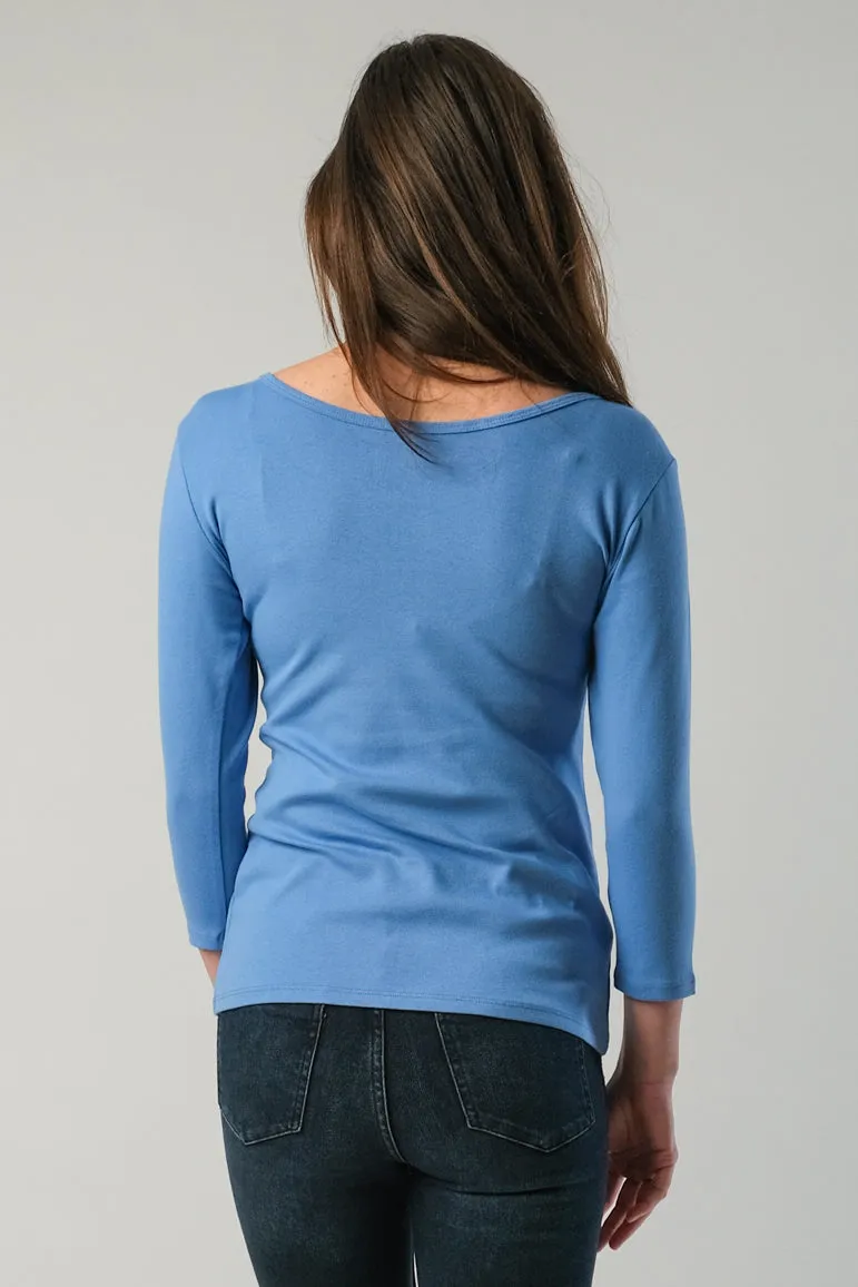 Necessitees t-shirt, reversible scoop 3/4-sleeve (4 colors)