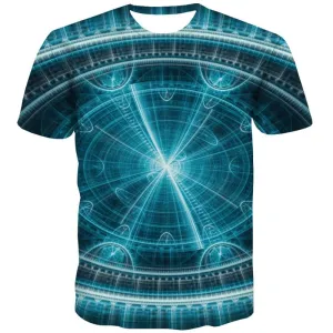 Psychedelic T shirts Men Abstract T shirts Funny Metal T-shirts 3d Technology Tshirt Anime