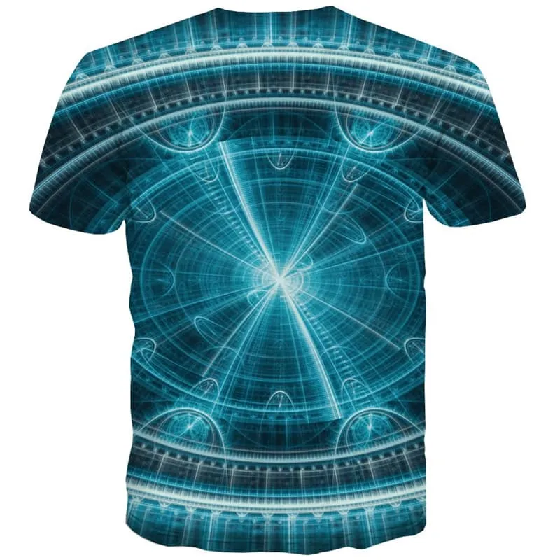 Psychedelic T shirts Men Abstract T shirts Funny Metal T-shirts 3d Technology Tshirt Anime