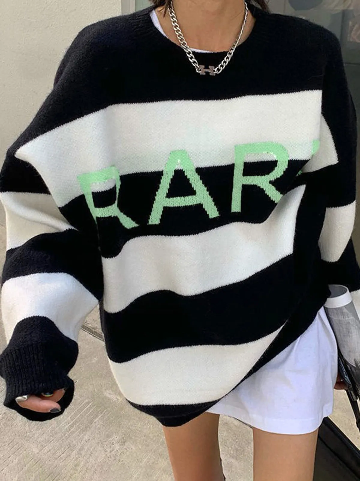 Rare Oversized Graceful Stripe Sweater