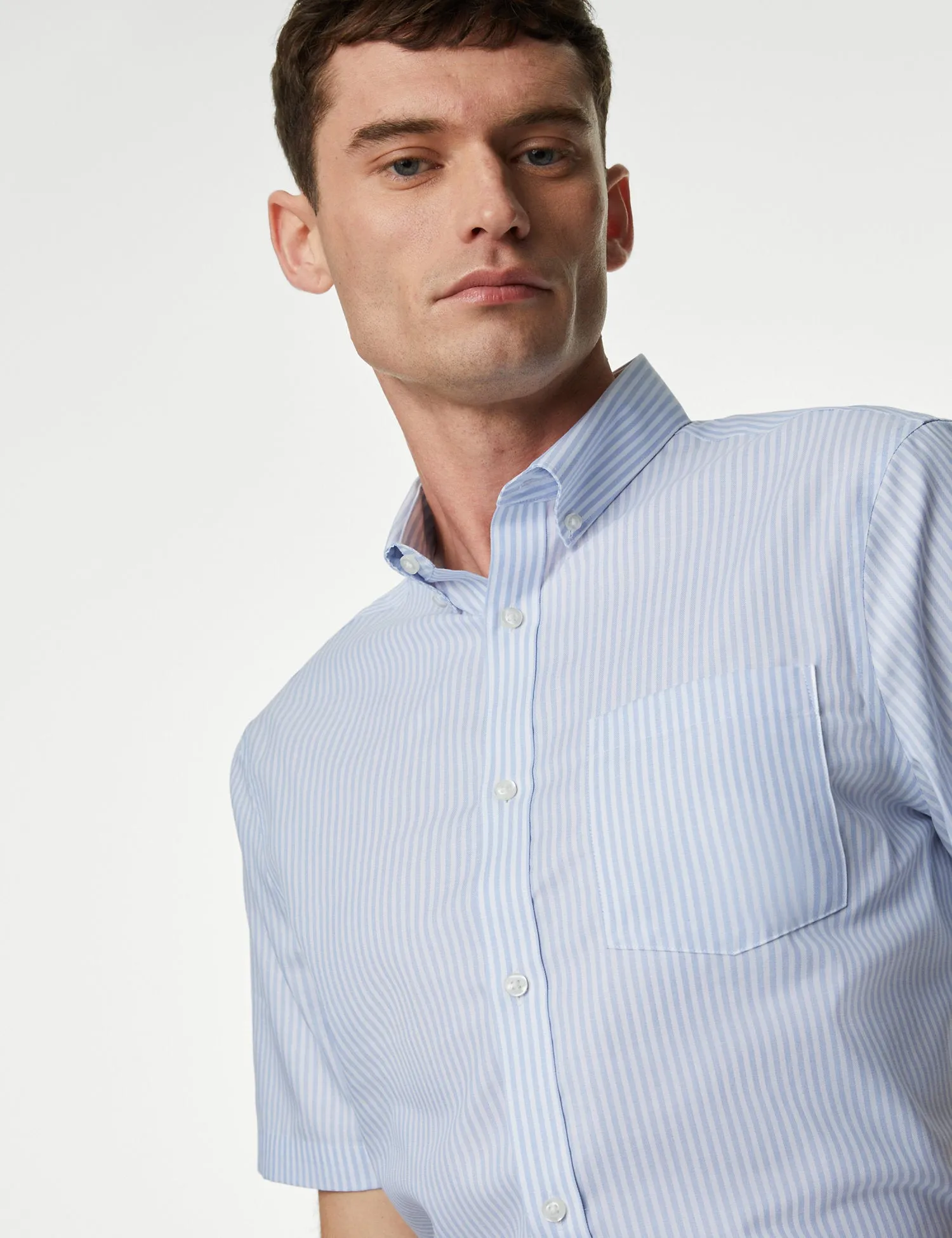 Regular Fit Non Iron Pure Cotton Striped Shirt