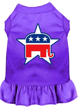 Republican Screen Print Dress Purple Lg (14)