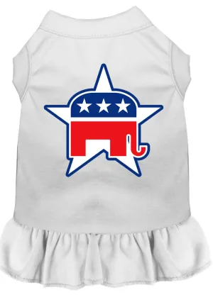 Republican Screen Print Dress White Med (12)