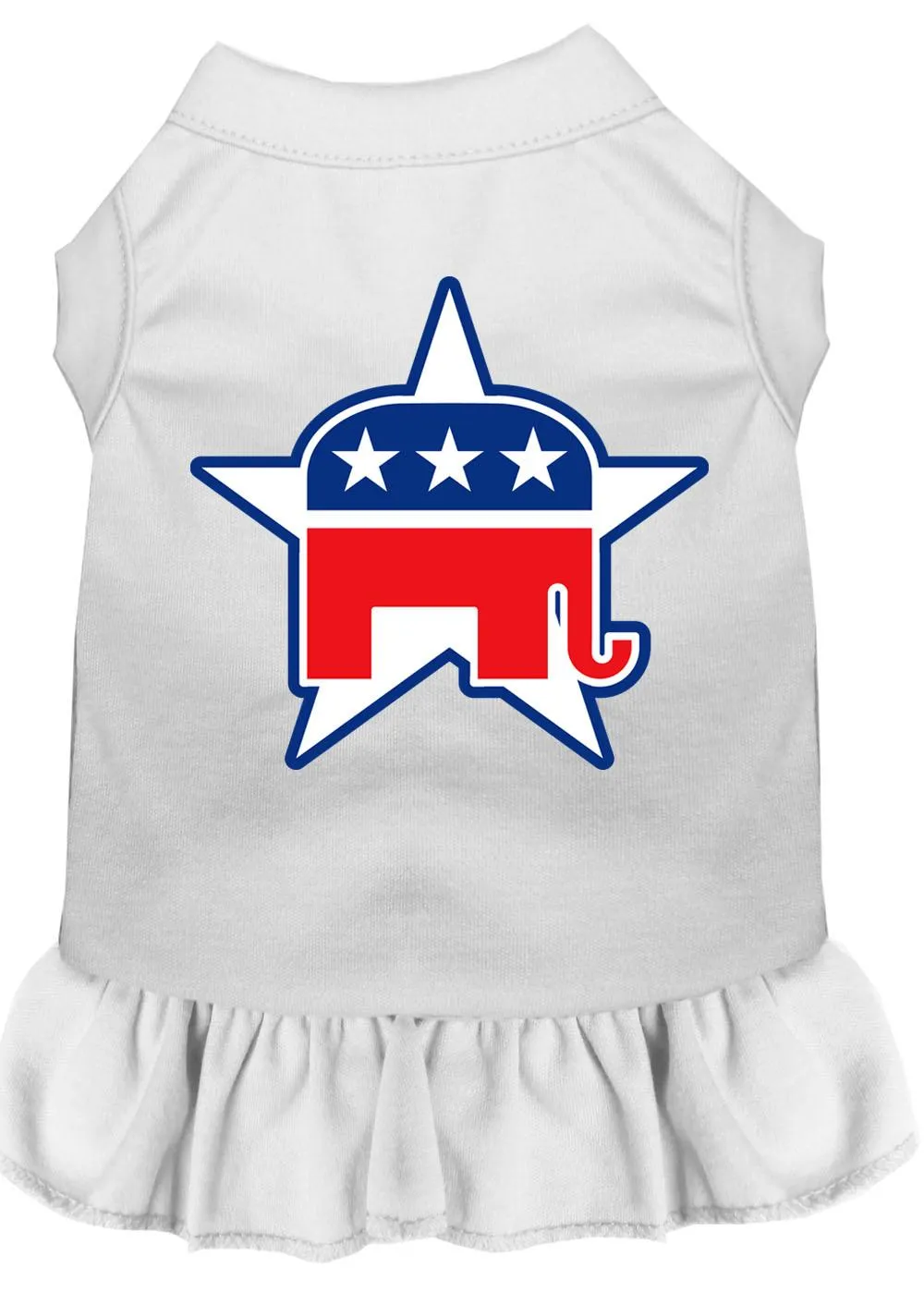 Republican Screen Print Dress White Med (12)