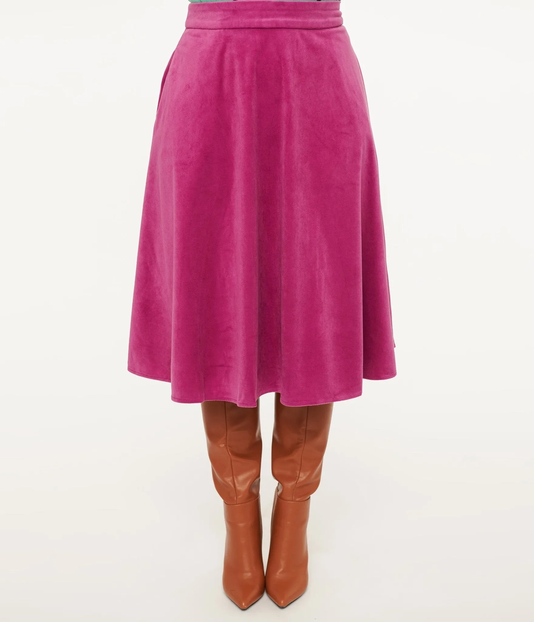 Royal Monk 1950s Purple Velvet Dreams Swing Skirt