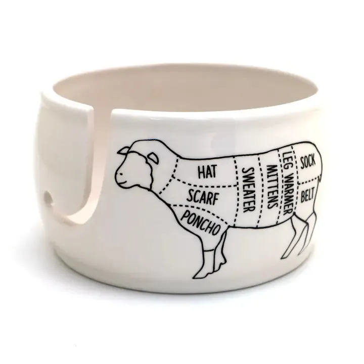 Sheep Parts Ceramic Yarn Bowl