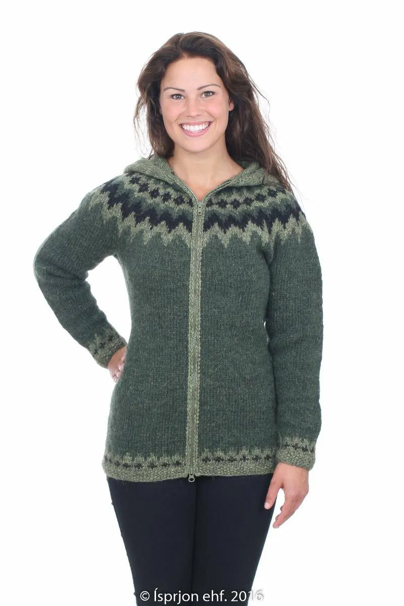 Sjöfn - Icelandic Wool Cardigan - Pine Green