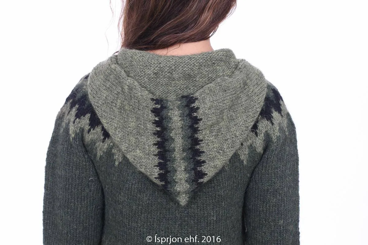 Sjöfn - Icelandic Wool Cardigan - Pine Green