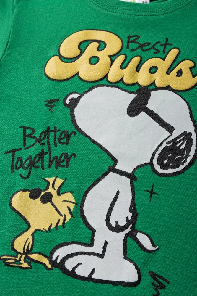 Snoopy Short Sleeve T-Shirt Bright Green